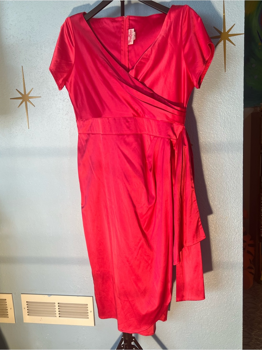 Pinup Couture Vibrant Hot Pink Midi Dress